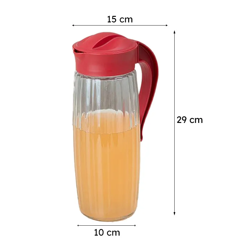 Domana Duna Transparent Jug With Lid (Red) - 1600 media 5