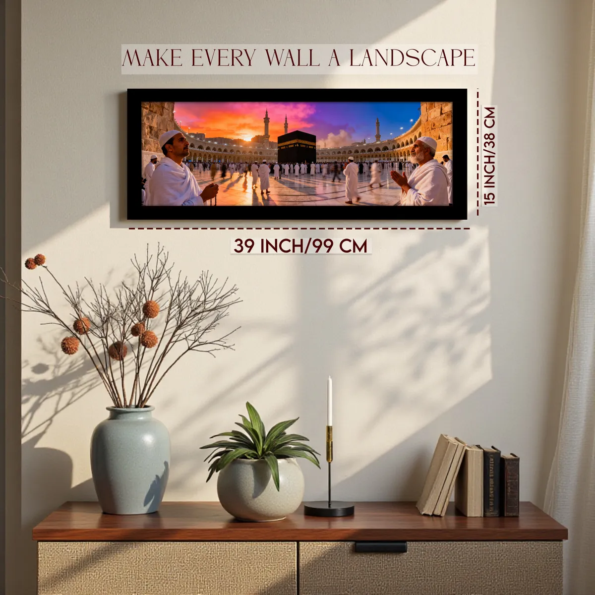 Holy Kaaba Panorama Wall Art Wiith Frame media 2