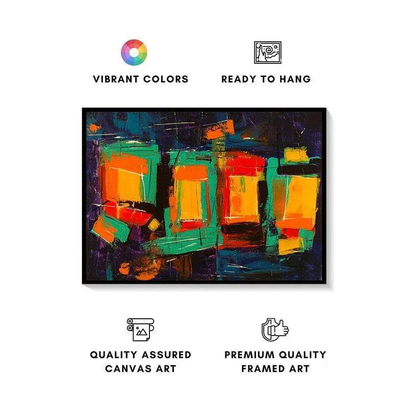 Amalgamation of Colors Canvas Wall Painting - Black Frame media 4