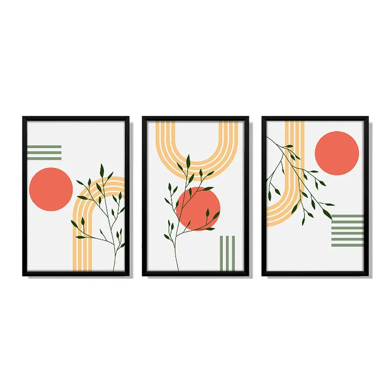 Tangerine Arc Wall Art With Frame - Set Of Three media 3