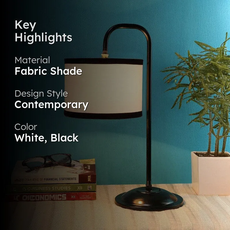 Flynn Arch Fabric Table Lamp - White,Black media 2