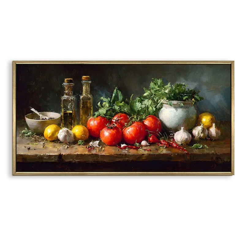 Harvest Table Canvas Wall Painting With Frame media 3