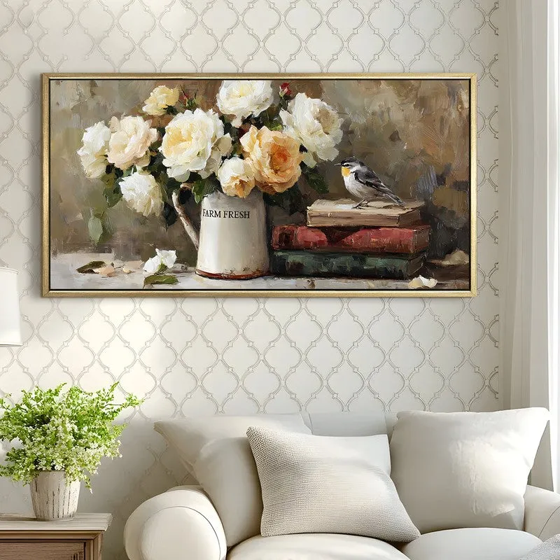 Bookish Bloom Canvas Wall Painting With Frame media 4