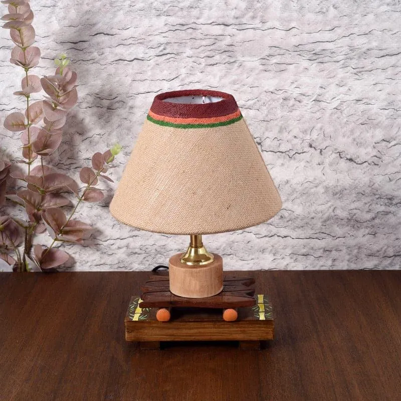Trida Wooden Fabric Table Lamp - Multicolor media 3