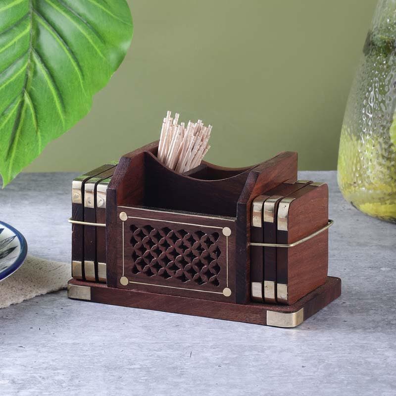Jalidar Cutlery Holder With Coaster - Set Of Six media 3
