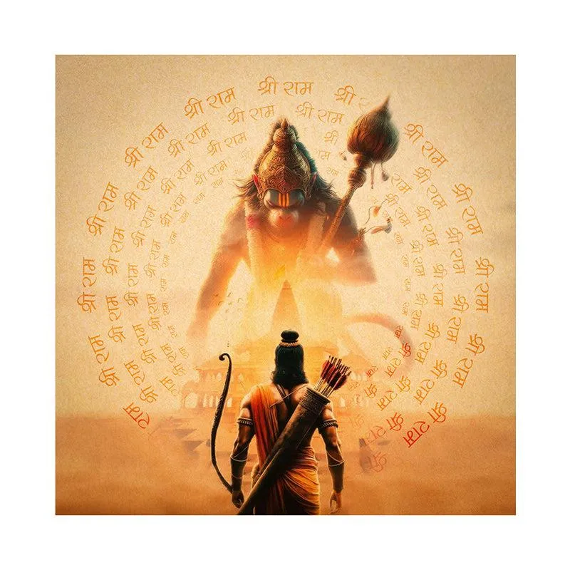 Hanuman Rama Wall Painting media 4
