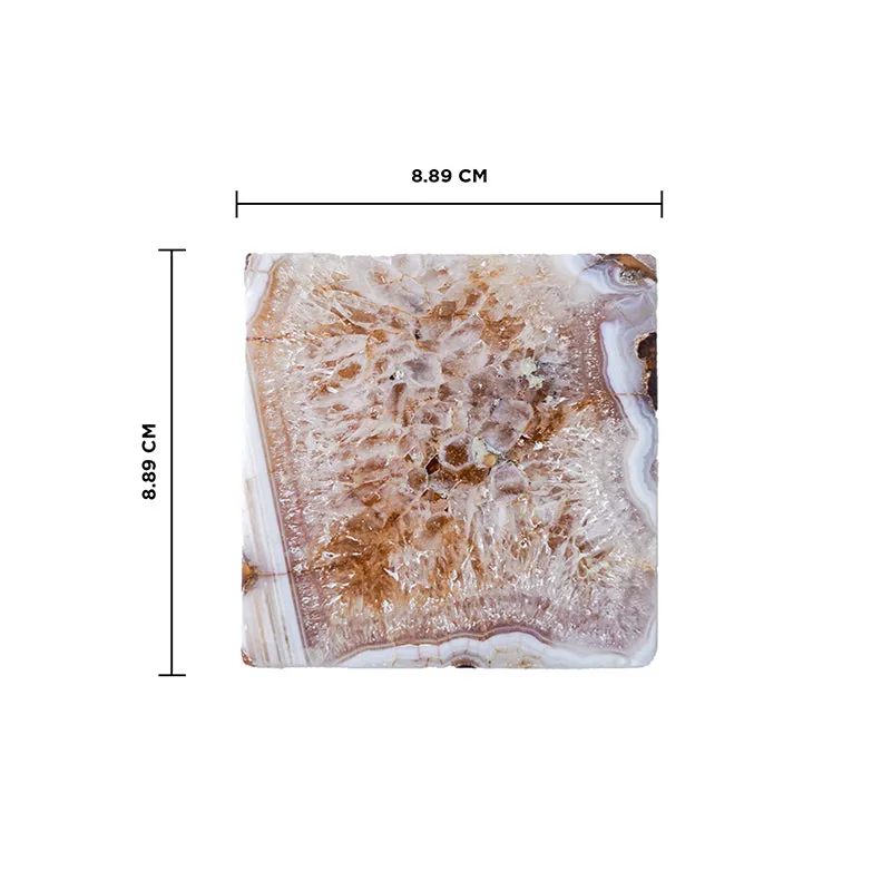 Crystal Agate Coaster (Brown) - Set Of Two media 4
