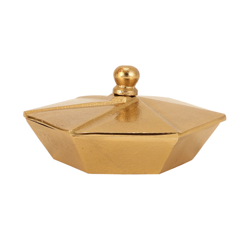 Nyra Accent Bowl With Lid - Gold media 4