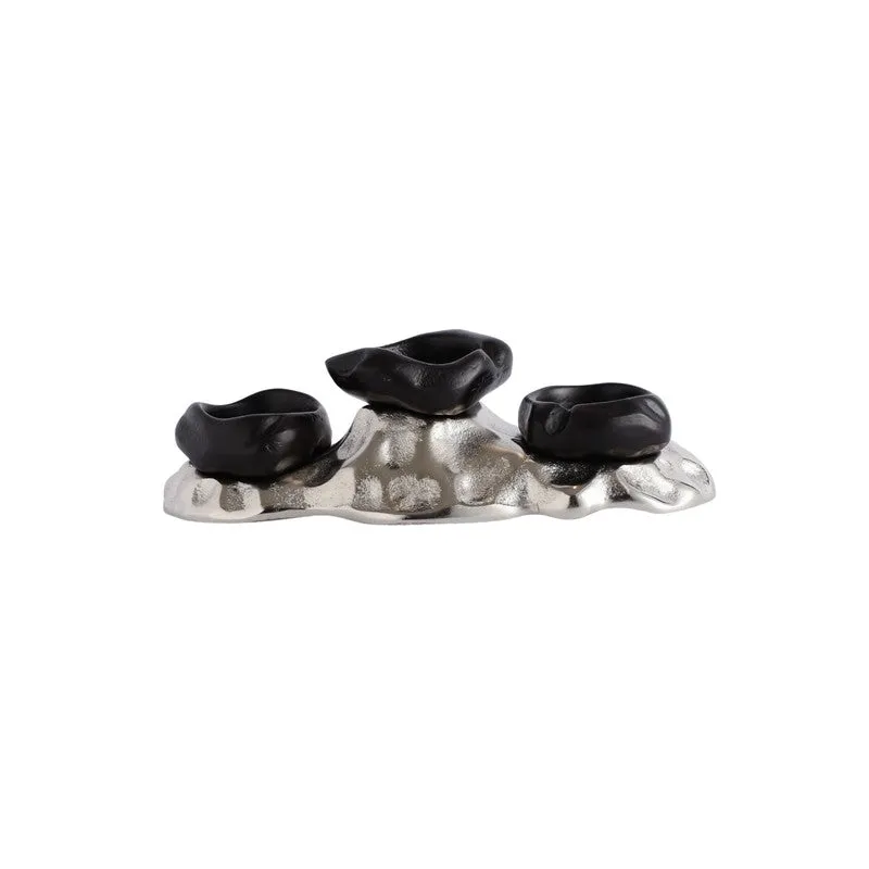 Regal Lotus Candle Holder - Black media 5