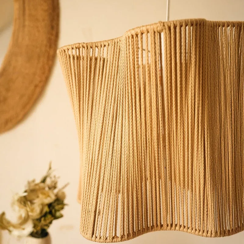 Rustic Glow Drum-Shaped Ceiling Lamp media 4