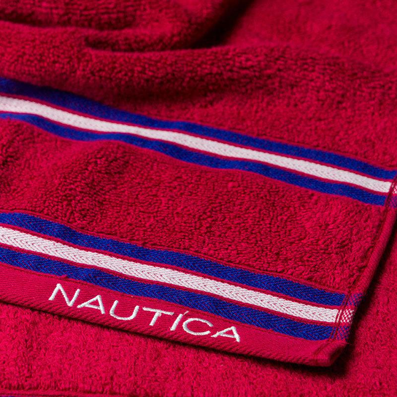 Nautica Dove Down Cotton Face Towel (Burgundy & Yellow) - Set Of Eight media 6