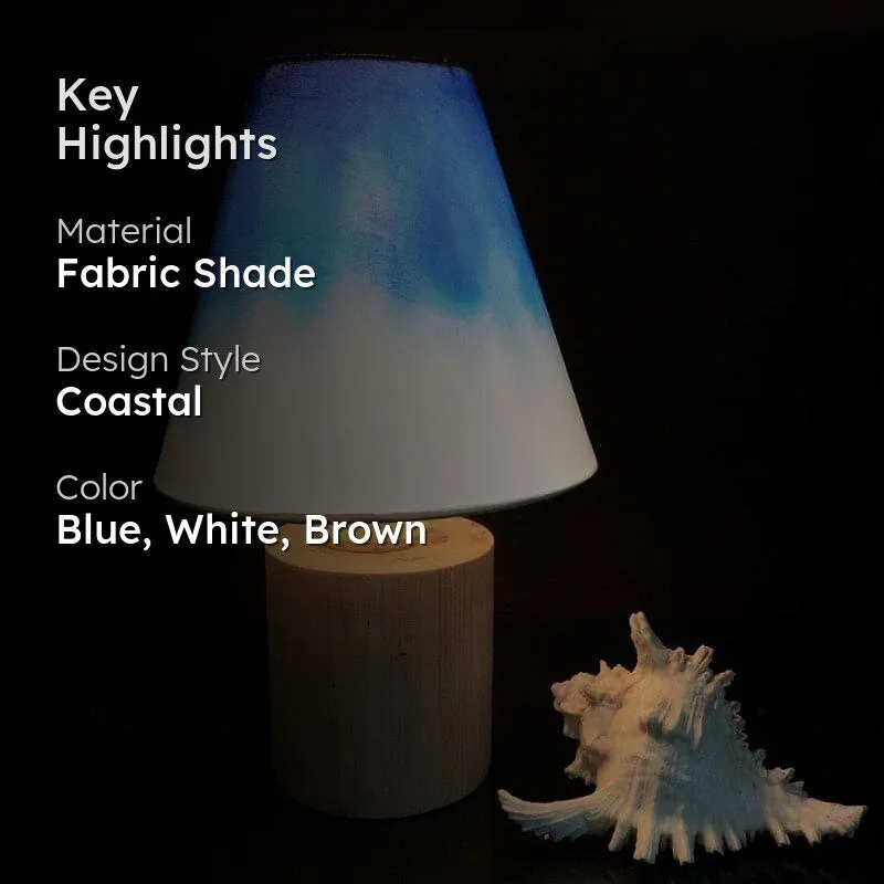 Grady Glow Cone Handpainted Fabric Table Lamp - Blue,White media 2