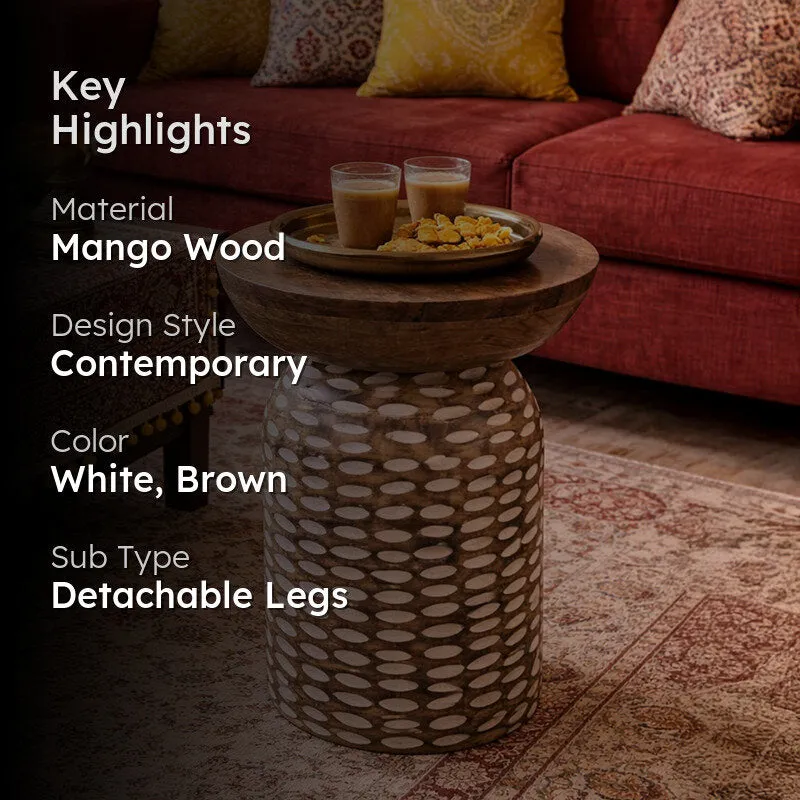 Sajira Handmade Mango Wood Accent Table media 2