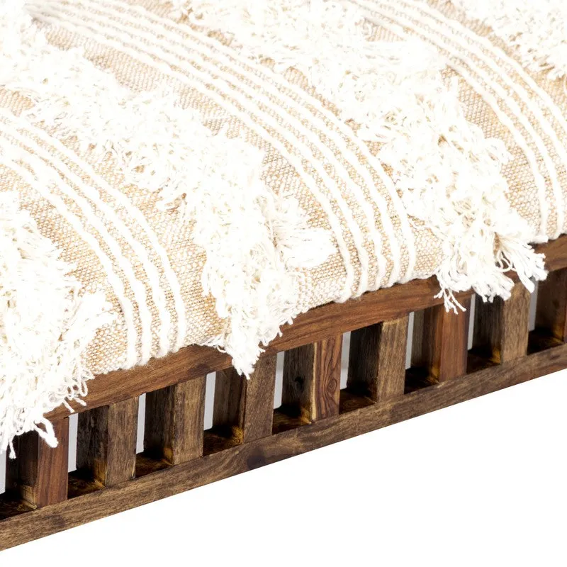 Cerino Sheesham Wooden Bench - Beige media 6