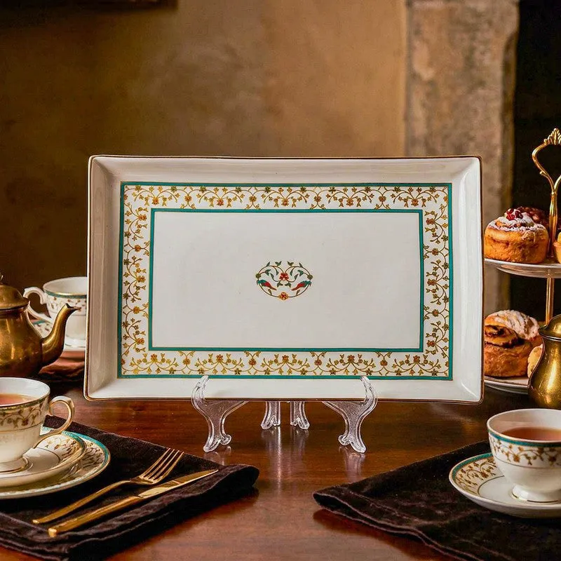 Gilded Mavi Tabletop Porcelain Platter media 1