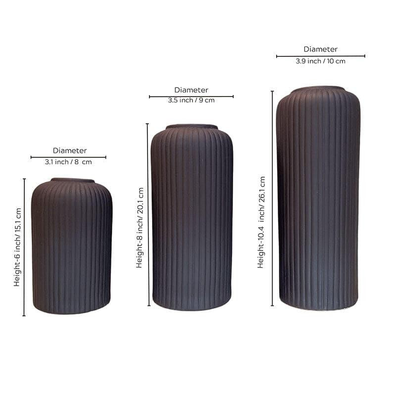 Pasha Ceramic Vase (Black) - Set Of Three media 6