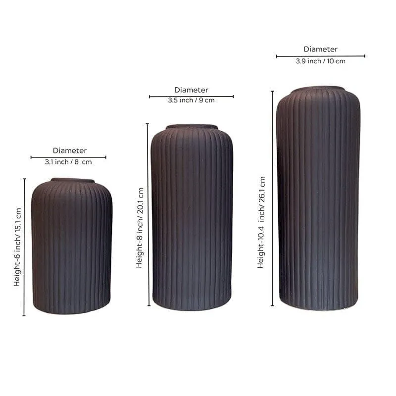 Pasha Ceramic Vase (Black) - Set Of Three media 6