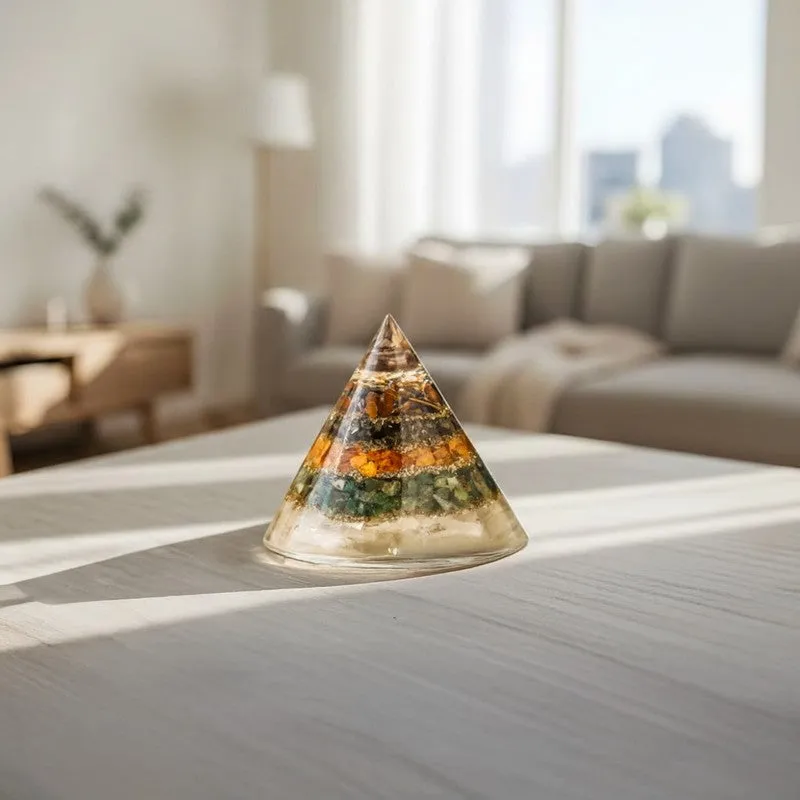 Conical Yoga Glass Pyramid Showpiece media 9