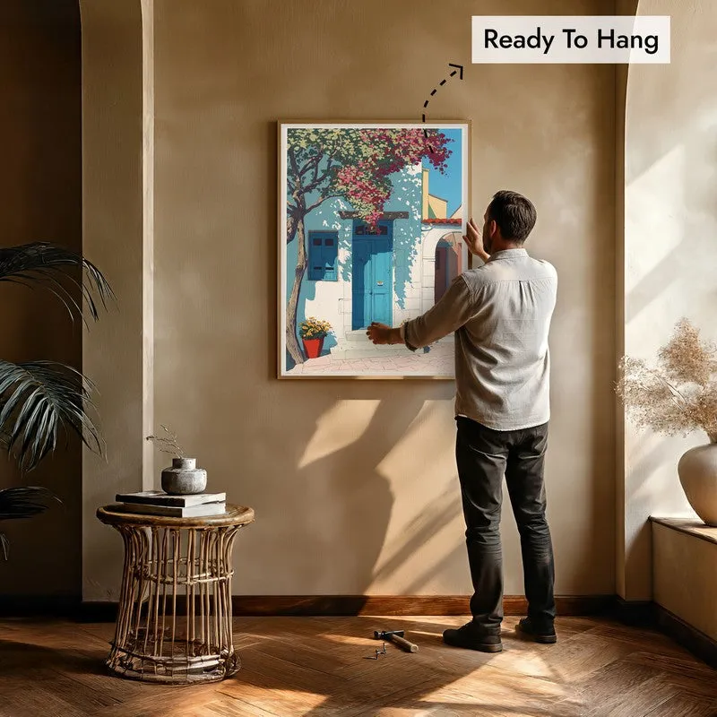 Azurelyn Canvas Wall Painting With Brown Frame media 8