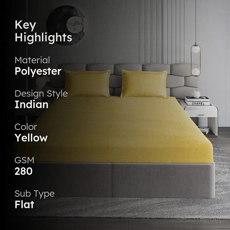 Monte Carlo MuseWeave Bedsheet (Yellow) - 280 GSM media 2