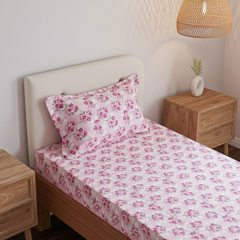 Gemonisis Printed Cotton Bedsheet (Pink) - 200 TC media 3
