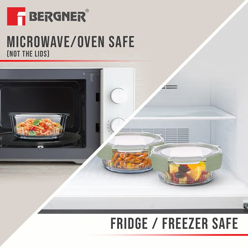Bergner Seal Tiff Airtight Glass Tiffin Box (Green) - 620 mL media 4
