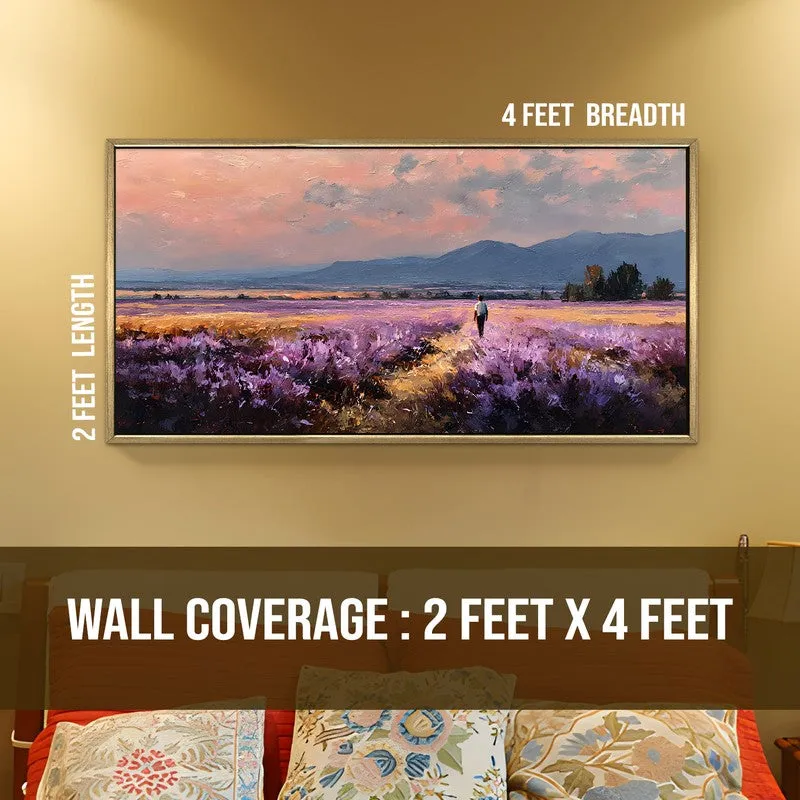 Quiet Lavender Canvas Wall Painting With Frame media 9