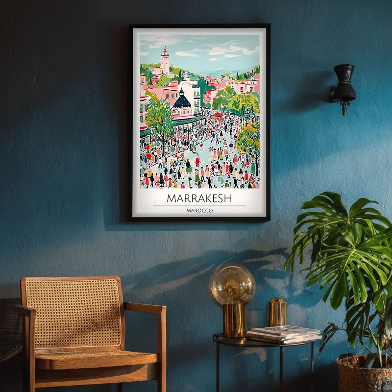 Vintage Marrakesh Framed Canvas Wall Painting media 4
