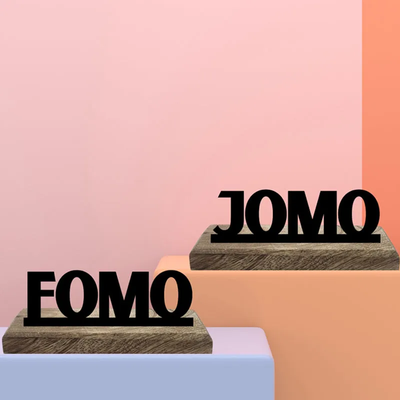 JOMO & FOMO Typography Showpiece - Set Of Two media 3