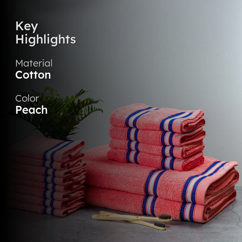 Nautica Dove Dual Cotton Towel Set (Coral) - Set Of Fourteen media 2