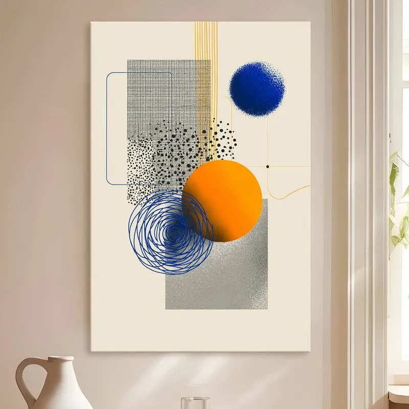 Neutral Grid Composition Canvas Wall Art media 4