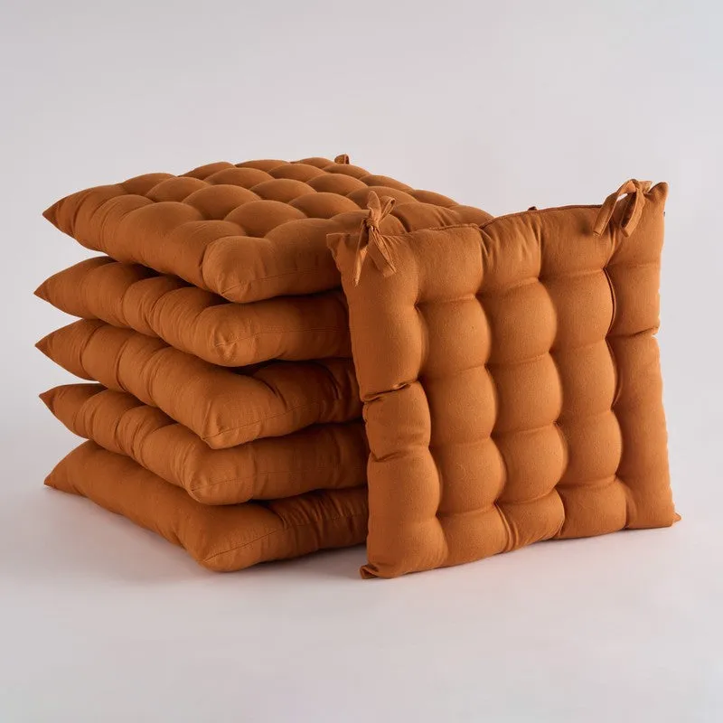 Seatease Cotton Chair Pad (Brown) - Set Of Six media 2