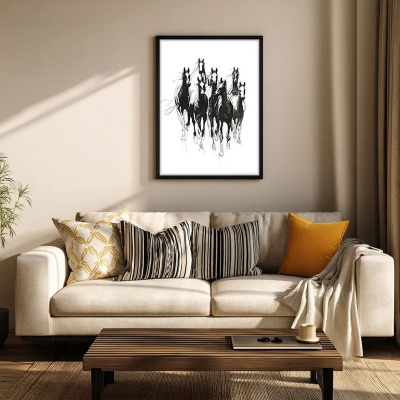 Spirit Horse Canvas Wall Painting With Black Frame media 5