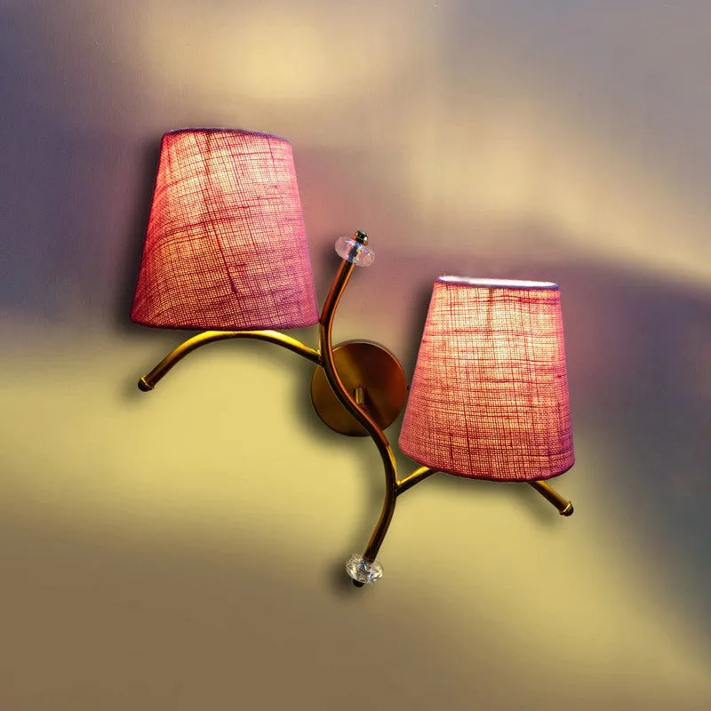 GlowStem Twin Jute Wall Lamp - Pink media 5