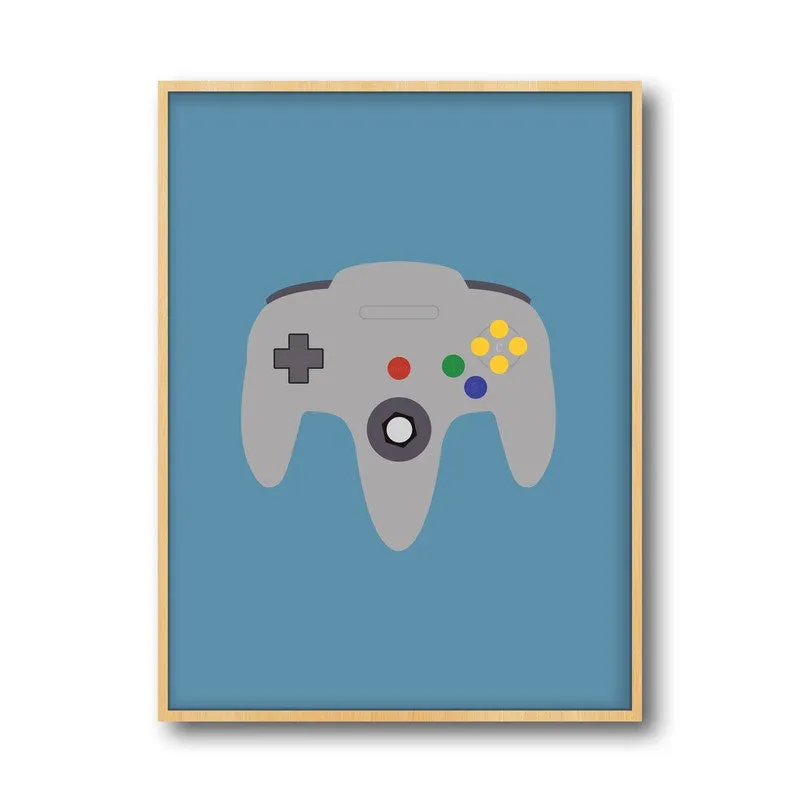 Joystick Saga Framed Canvas Archival Canvas Wall Painting - Natural Brown Frame media 4