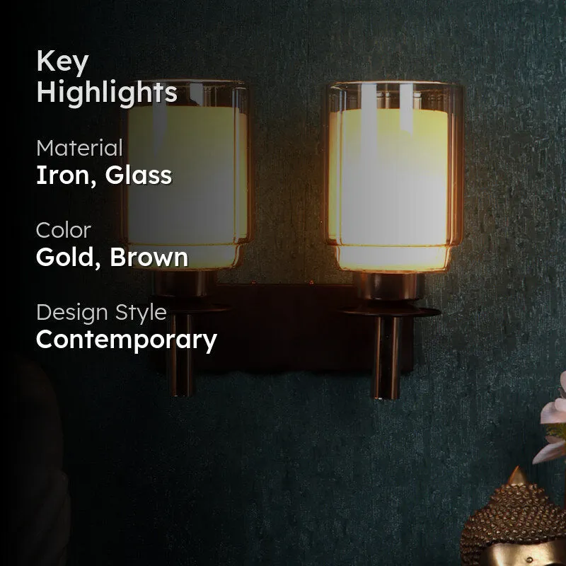 Khrystal Glass & Iron Wall Lamp media 2