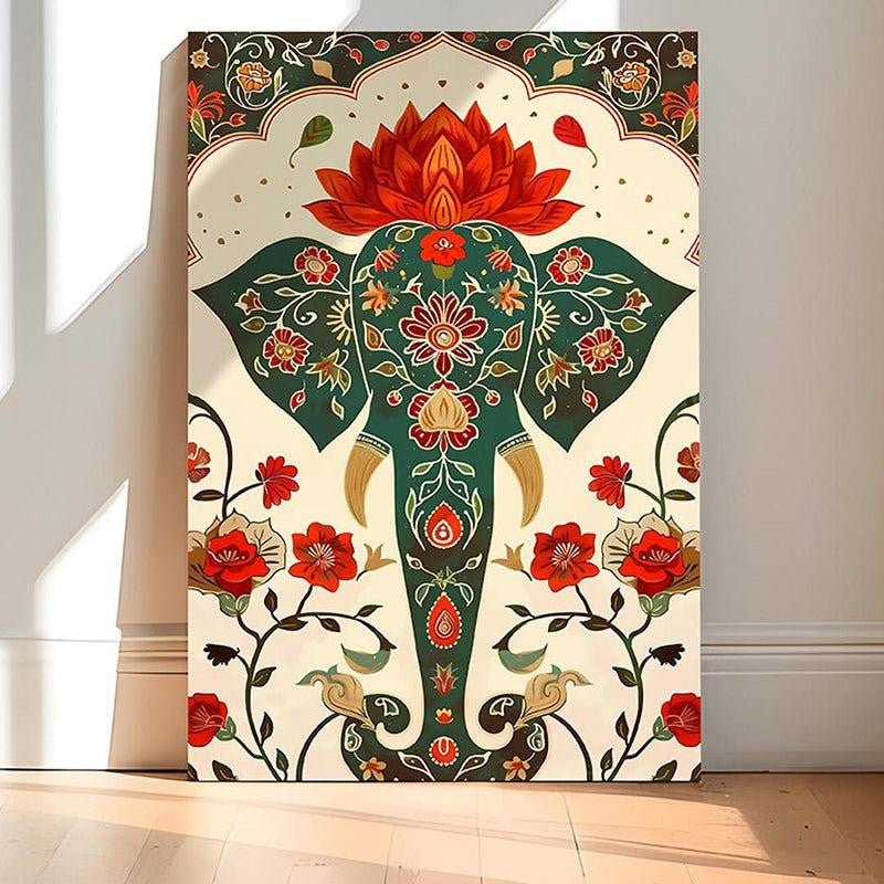 Raja Hathi Canvas Traditional Wall Art media 5