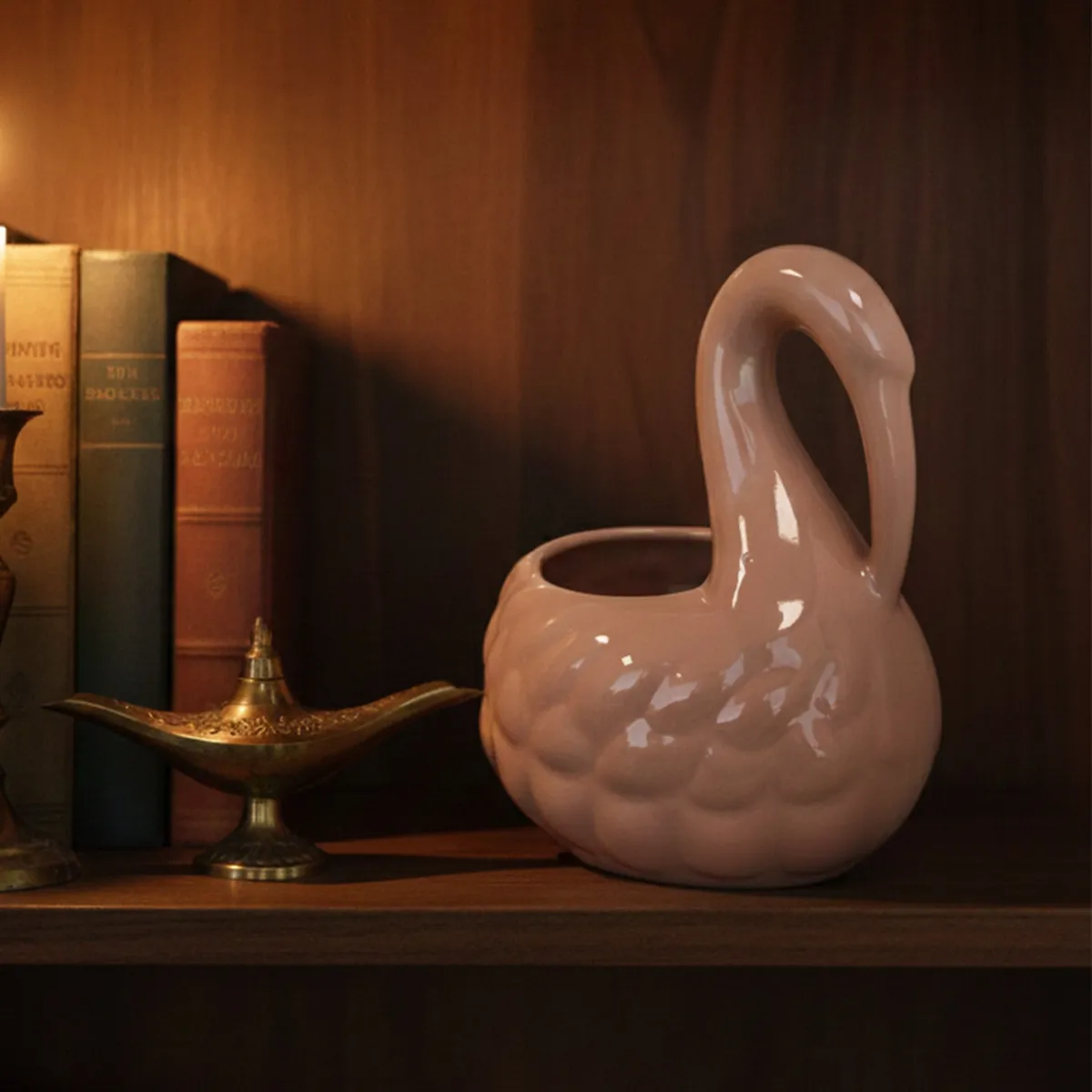 Petal Swan Ceramic Vase - Pink media 10