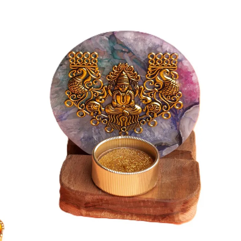 Celestial Glow Goddess Laxmi Candle Holder media 5