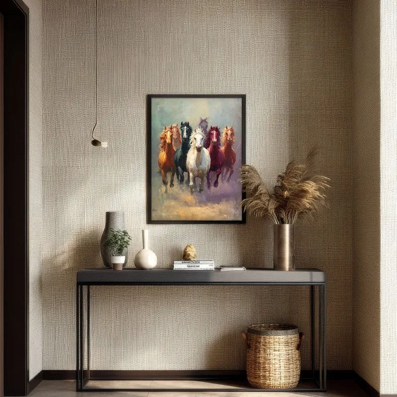 Majestic Horse Run Wall Painting With Black Frame media 7
