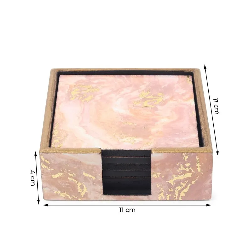 Rosyra Wooden Coaster with Stand - Seven Piece Set media 8