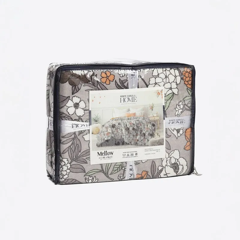 Monte Carlo Leafvora Floral Print Polyester Blanket (Multicolor) - 210 GSM media 7