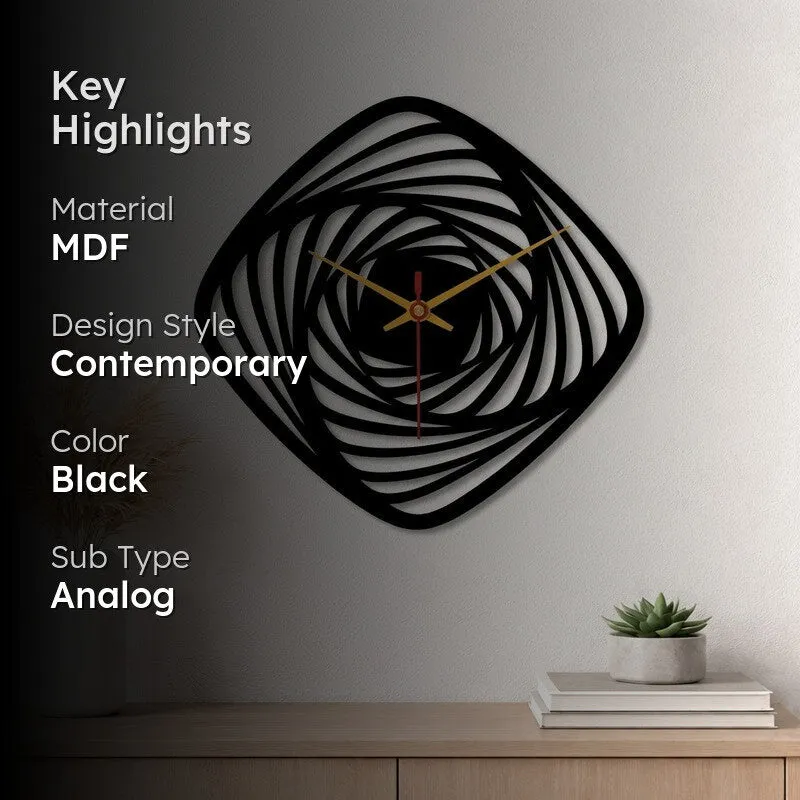 Angled Frame Wooden Wall Clock media 2