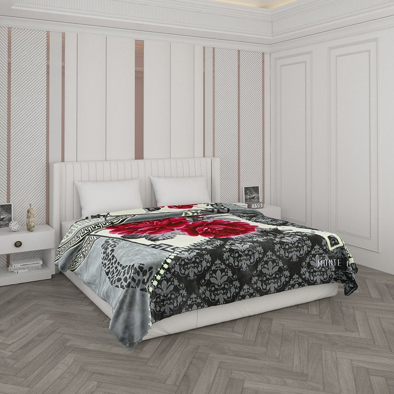 Monte Carlo Midnight Blossom Blanket - 1000 GSM - Queen/Double