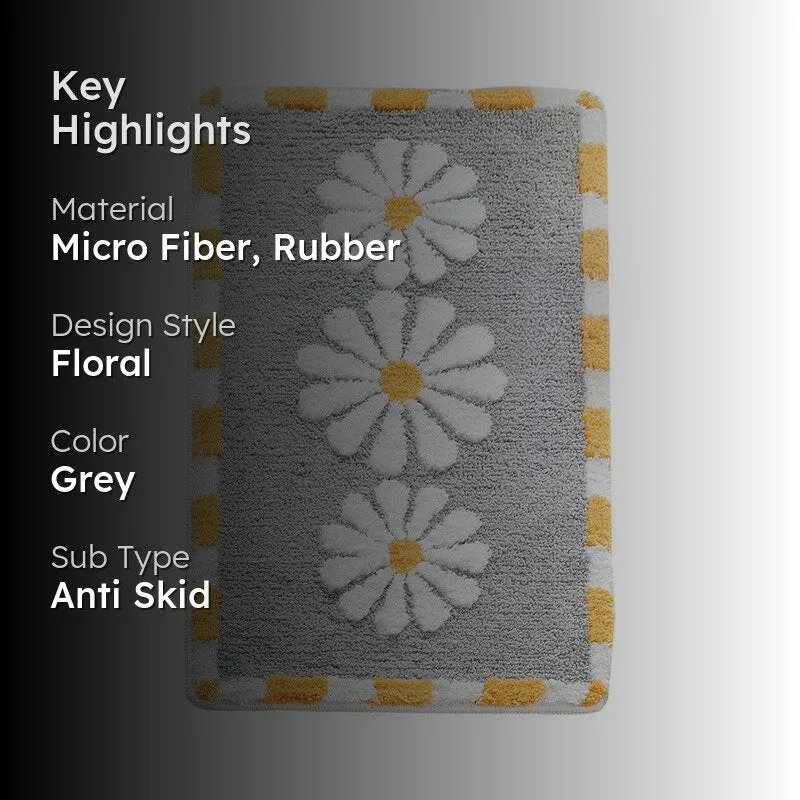 Pewter Blossom Meadow Calm Bathmat media 2