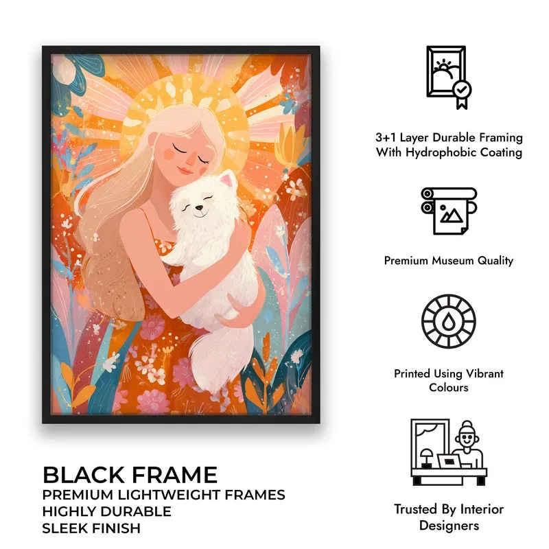 Daisy Dream Canvas Wall Painting - Black Frame media 9