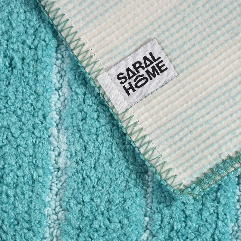 StripeEase Microfiber Bath Mats (Sky Blue) - Set of Two media 4