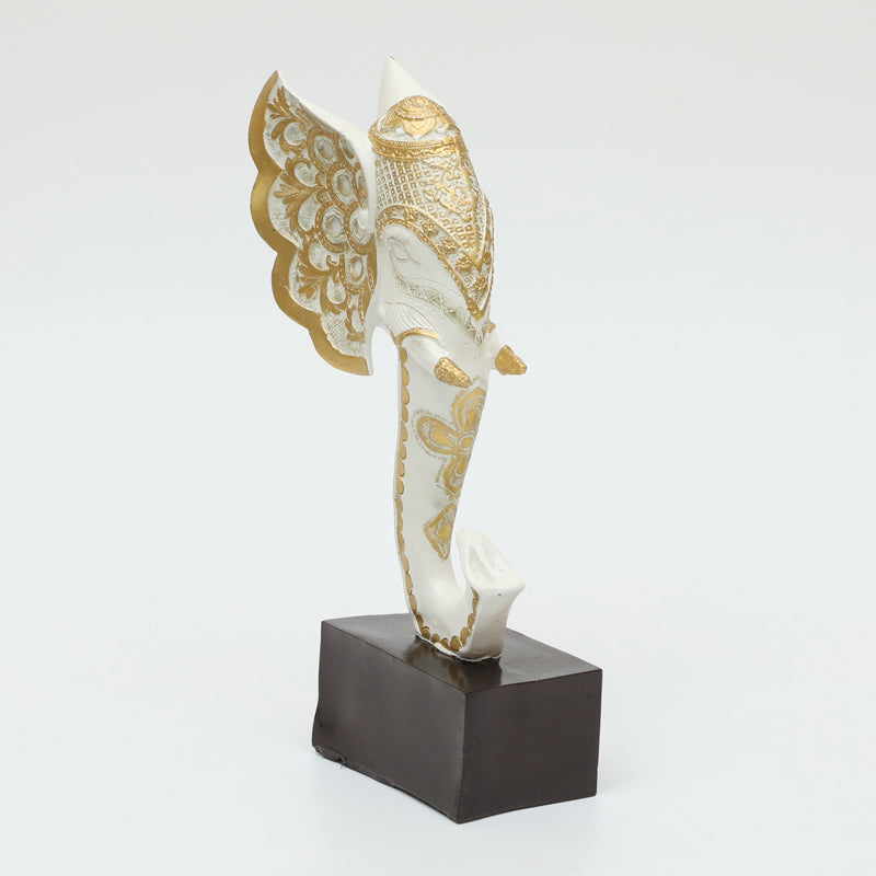 Elegant Elephant Polyresin Showpiece - Gold media 4