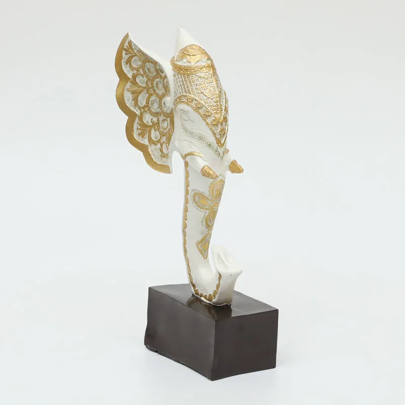 Elegant Elephant Polyresin Showpiece - Gold media 4