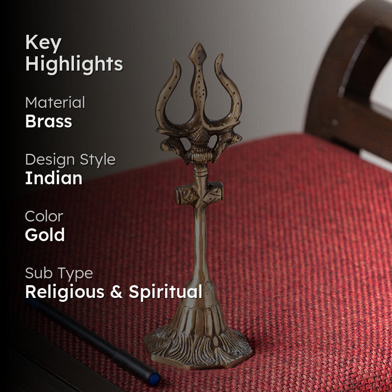 Trishool Matra Hand Etched Showpiece media 2